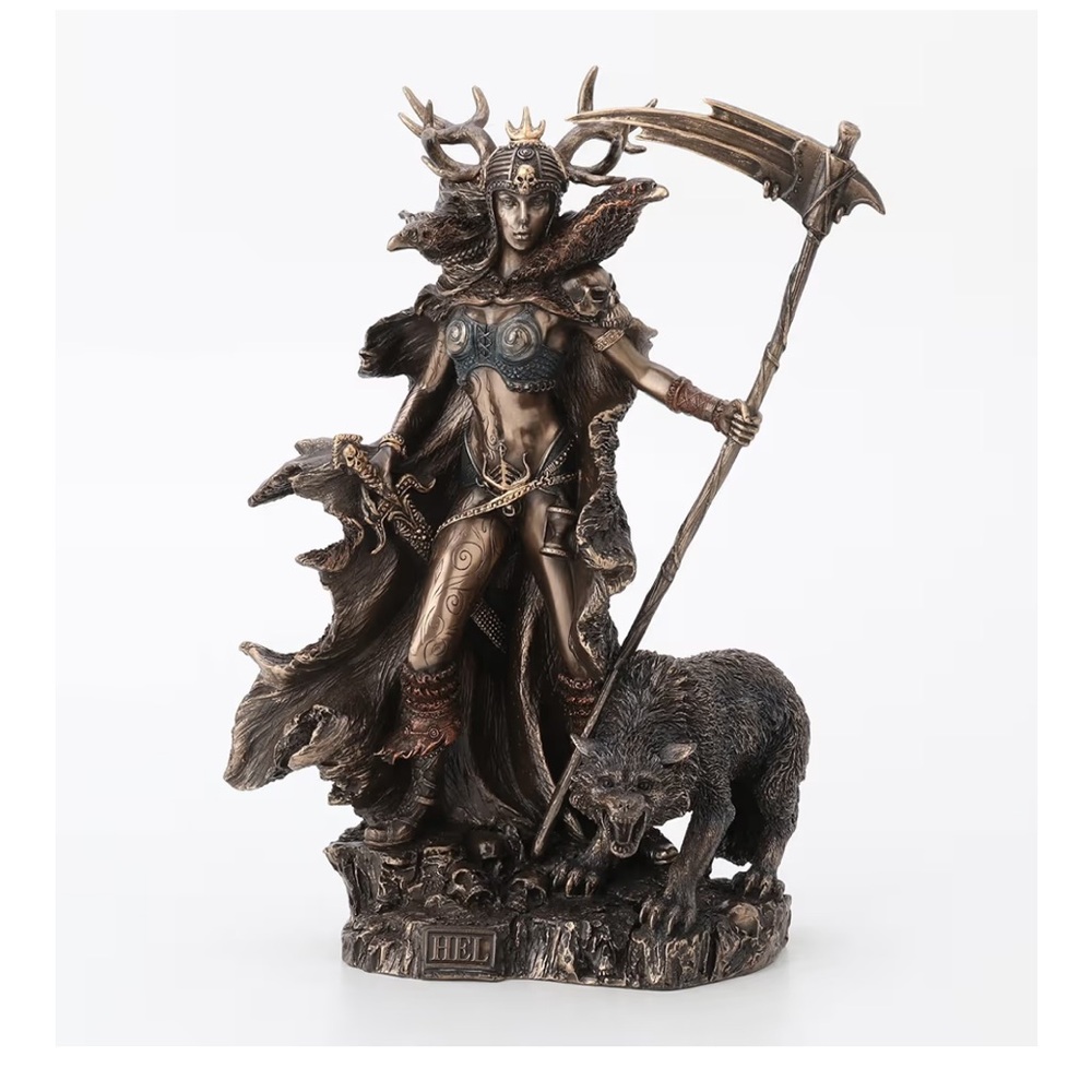 Veronese bronzed Norse ‘Hel’ statuette in GUC